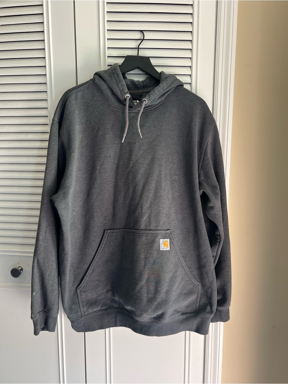 XL Carhartt Men’s Dark Gray Hooded Pullover Sweatshirt Loose Fit Hoodie